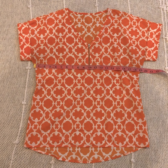 Boho V-neck Zip-up Top - Picture 10 of 10